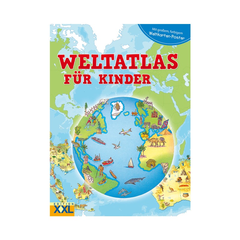 XXL Kinder Weltatlas fr Kinder inkl. Poster