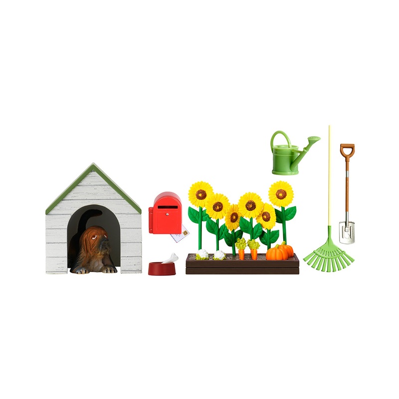 LUNDBY Kinder Puppenhauszubehr Gartenset & Hundehtte