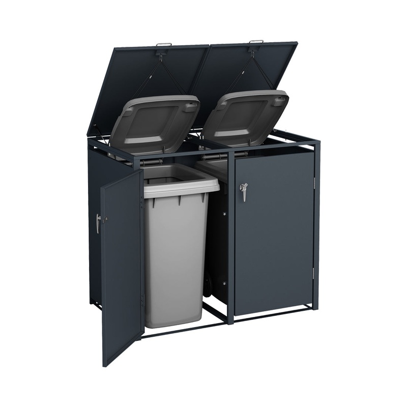 Holmberg Zubehr Haushalt Mlltonnenbox fr 2x 60L/120L/240L Boxen anthrazit