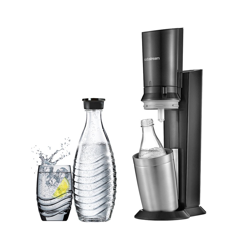 Sodastream Kchenmaschine Crystal black/metal inkl. 1 Glaskaraffe