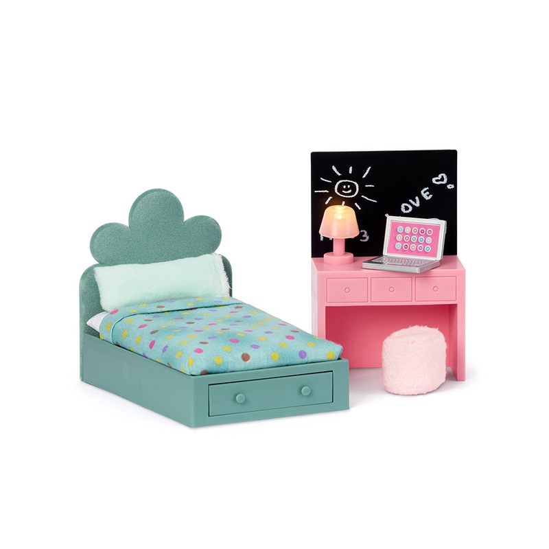 LUNDBY Kinder Puppenhauszubehr Teenagerzimmer Set