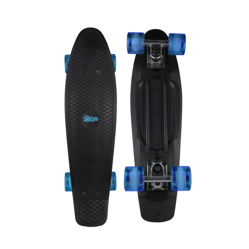 NoRules Freizeit Outdoor Skateboard ABEC 5 Fun schwarz - transparent blau