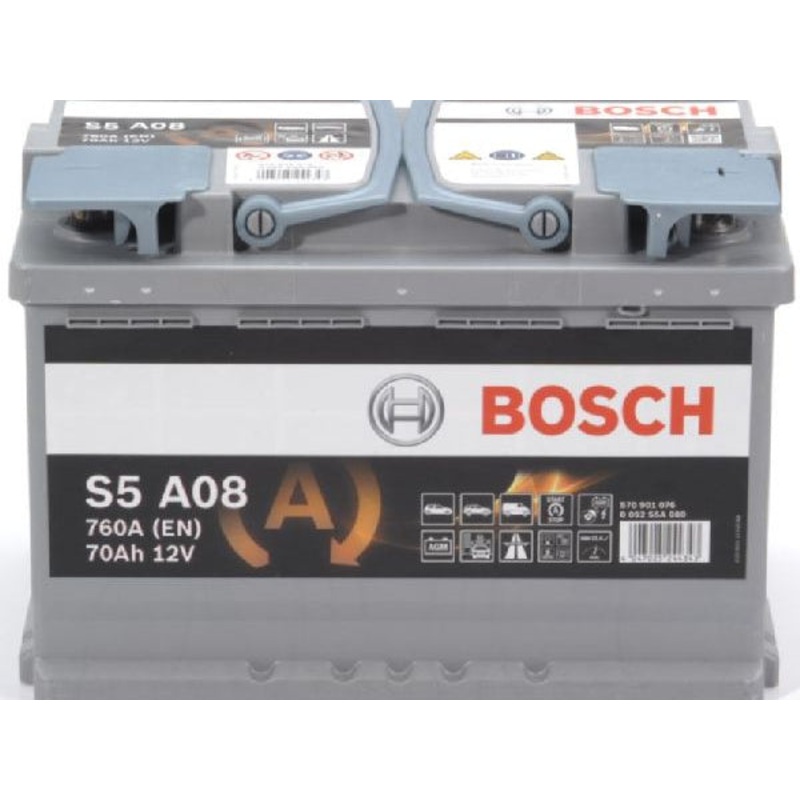 BOSCH Fahrzeugbatterie AGM-Batterie Bosch 12V/70Ah/760A LxBxH 278x175x190mm/S:0