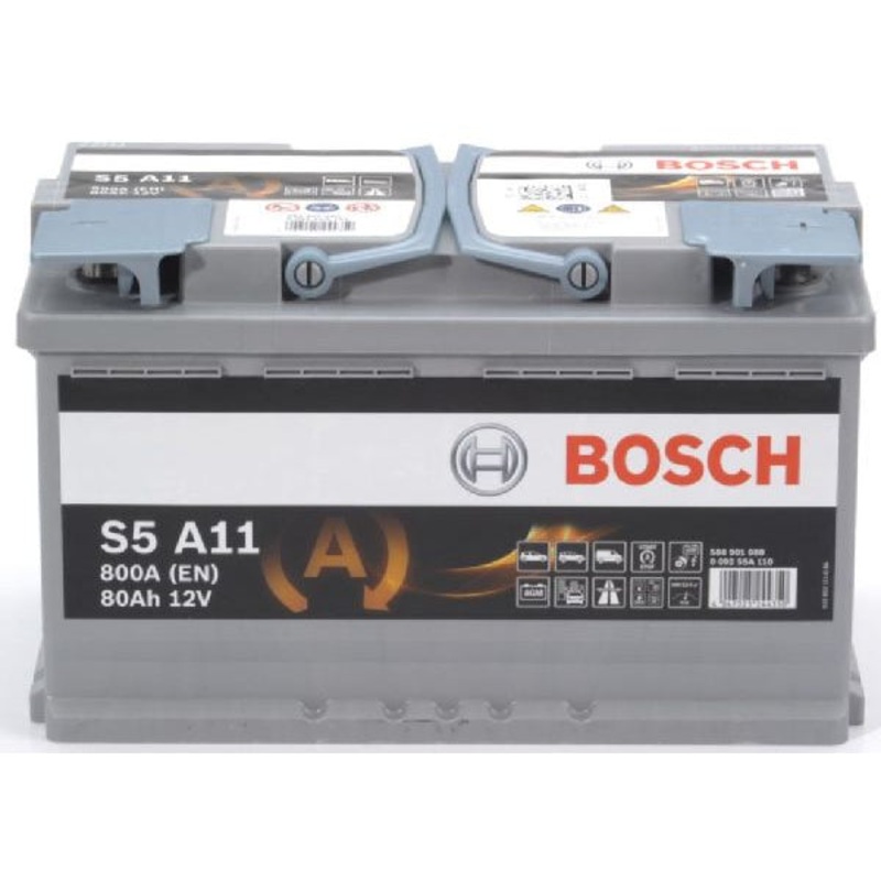 BOSCH Fahrzeugbatterie AGM-Batterie Bosch 12V/80Ah/800A LxBxH 315x175x190mm/S:0