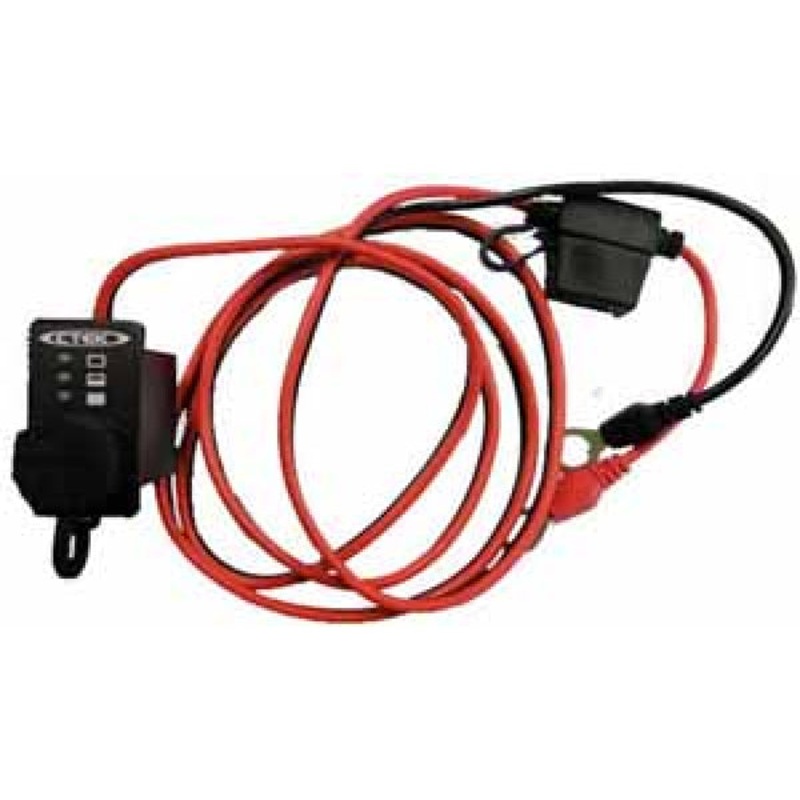 C-tek Fahrzeugbatterie Ladegerte Batterieanschlusskabel 1500mm mit LED Zustandsanzeige (Ringkabelschuh)