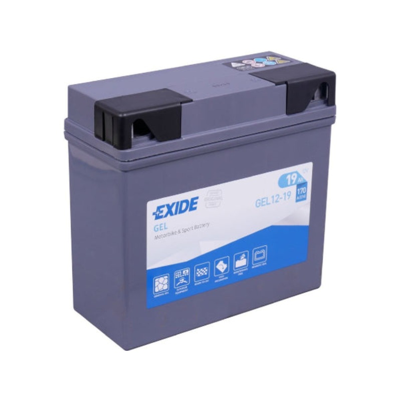 Exide Fahrzeugbatterie 12 Volt // 19 AH // 170 Amp. LxBxH : 185 // 80 // 170 // S:0