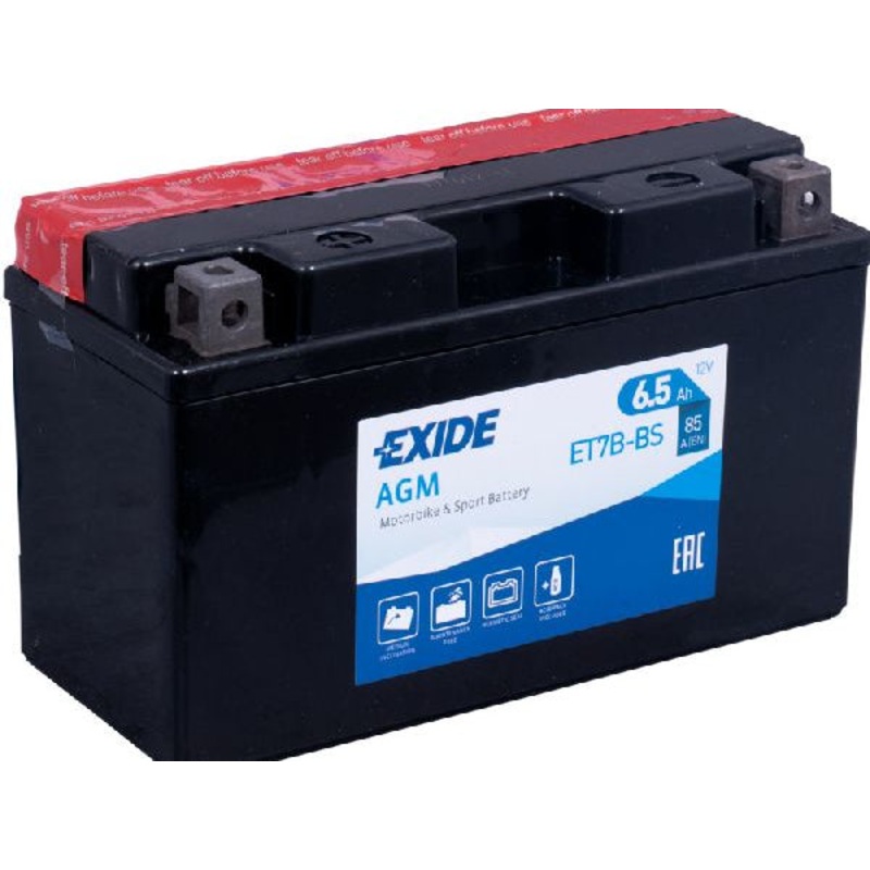 Exide Fahrzeugbatterie 12 Volt // 6.5 AH // 85 Amp. LxBxH : 150 // 65 // 93 // S:1