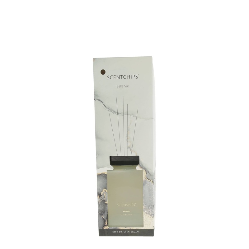 Scentchips Diffuser Square Belle Vie Reed inkl Glas und Stbchen XXL  1000ml