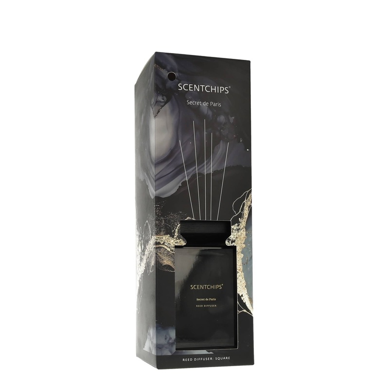 Scentchips Diffuser Square Secret de Paris Reed inkl Glas und Stbchen XXL  1000ml