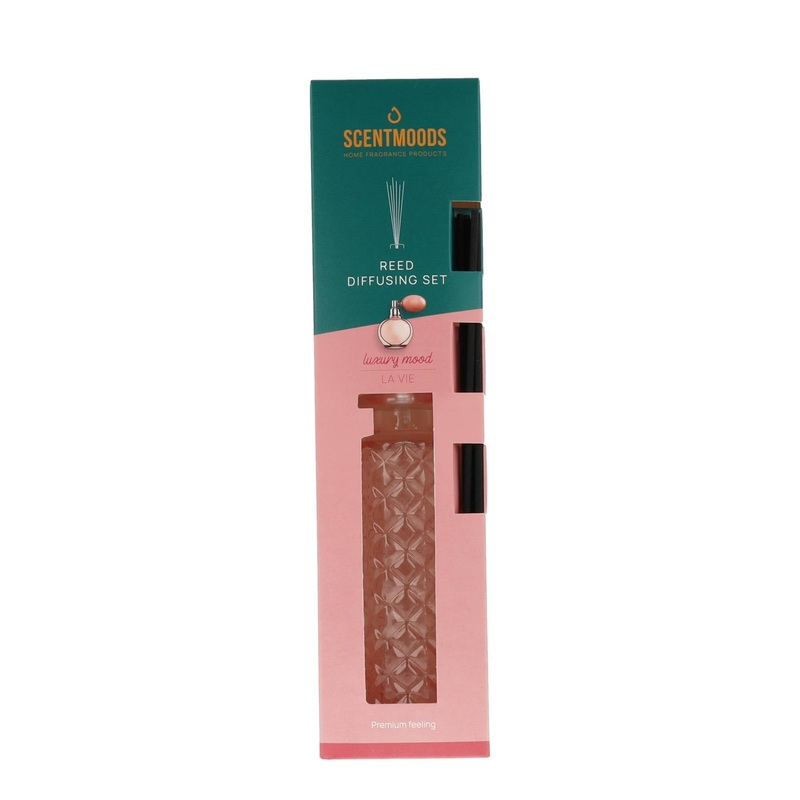 ScentMood Diffuser La vie & Glass Pink Reed inkl Glas und Stbchen 150 ml