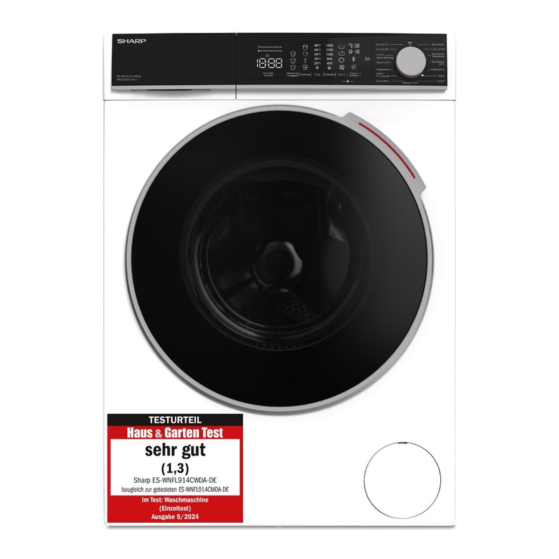 Sharp Waschmaschine 9kg, ES-WNFL914CWDA, A-Klasse, WiFi