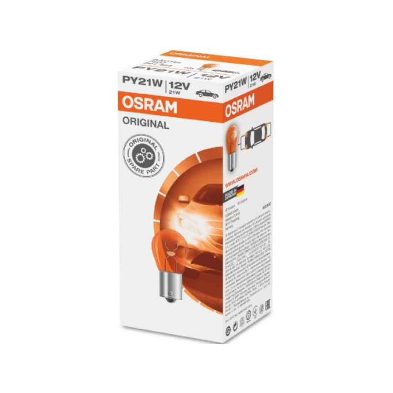 OSRAM Ersatzlampe gelb 12V 21W BAU15s