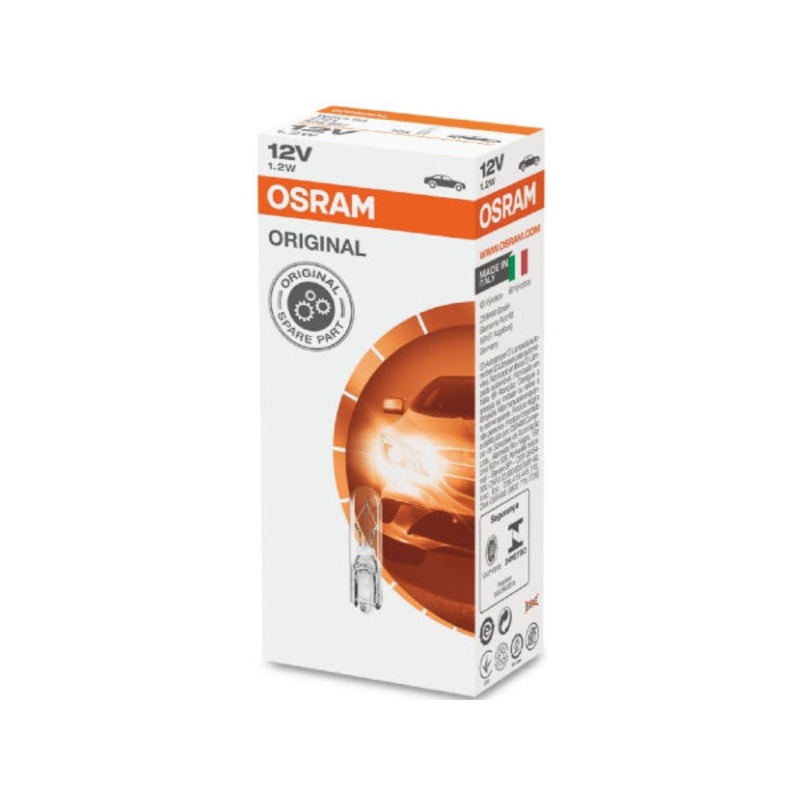 OSRAM Ersatzlampe Glassockellampe 12V 1,2W W2x4,6d