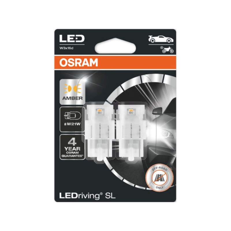 OSRAM Ersatzlampe LEDriving Amber 12V W21W Doppelblister