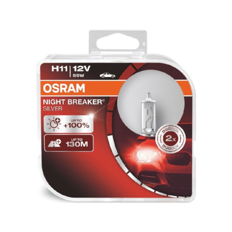 OSRAM Ersatzlampe Night Breaker Laser Duobox H11 12V 55W