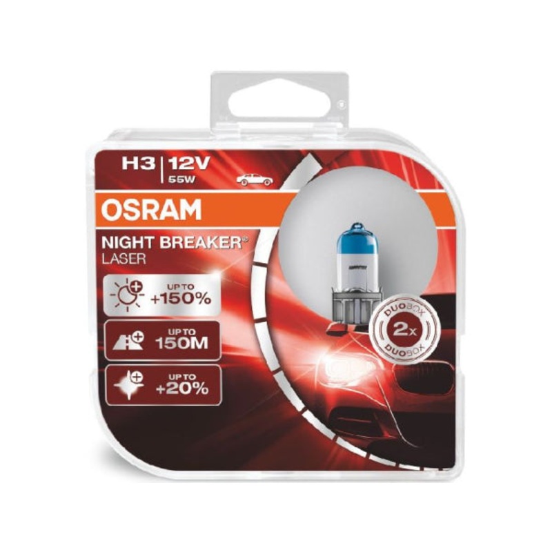 OSRAM Ersatzlampe Night Breaker Laser Duobox H3/12V/55W/PK