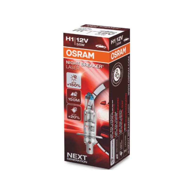 OSRAM Ersatzlampe Night Breaker Laser H1/12V/55W/P14,5s