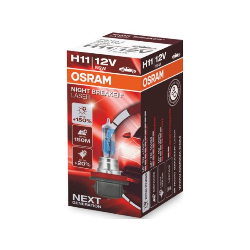 OSRAM Ersatzlampe Night Breaker Laser H11 12V 55W PGJ19-2