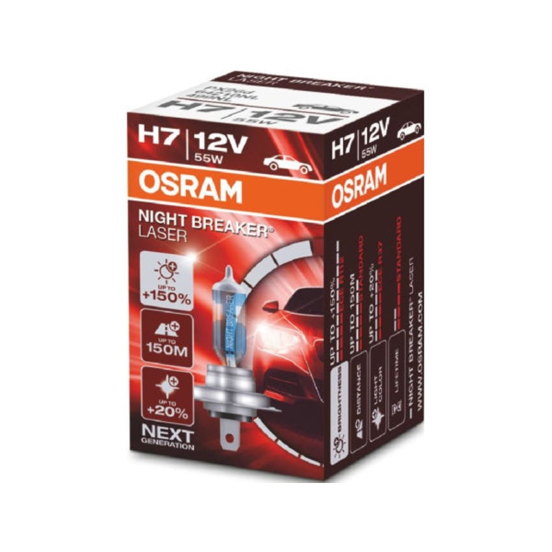 OSRAM Ersatzlampe Night Breaker Laser H7 12V 55W PX26d