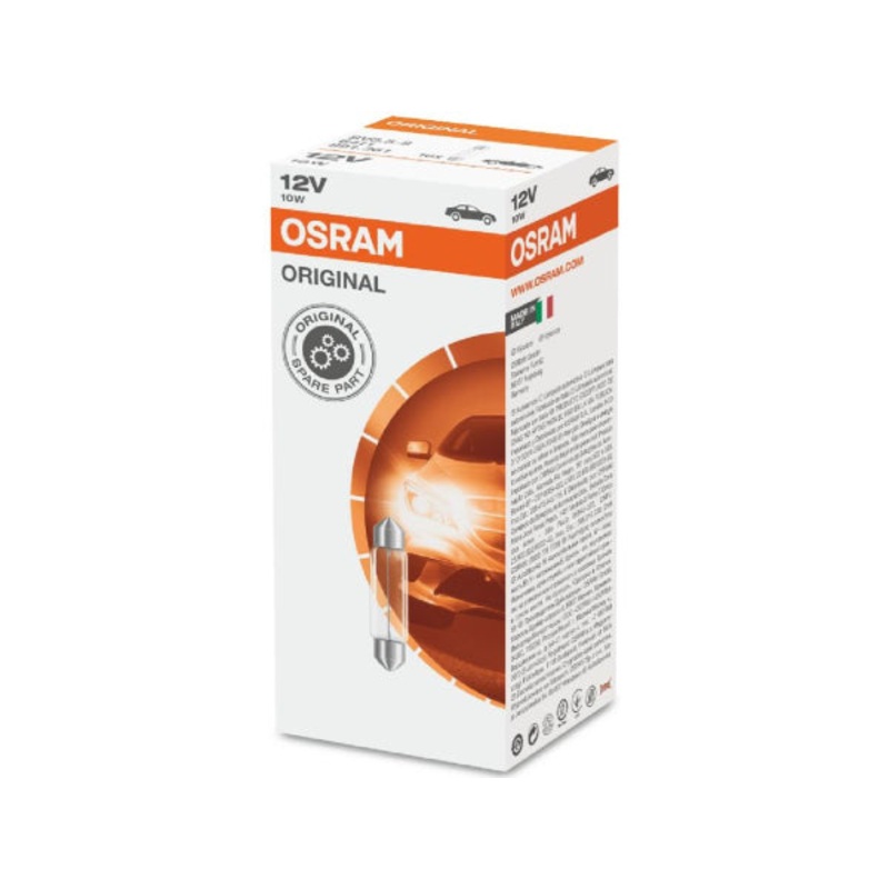 OSRAM Ersatzlampe Soffittenlampe 12V 10W SV8,5-8 41x11mm