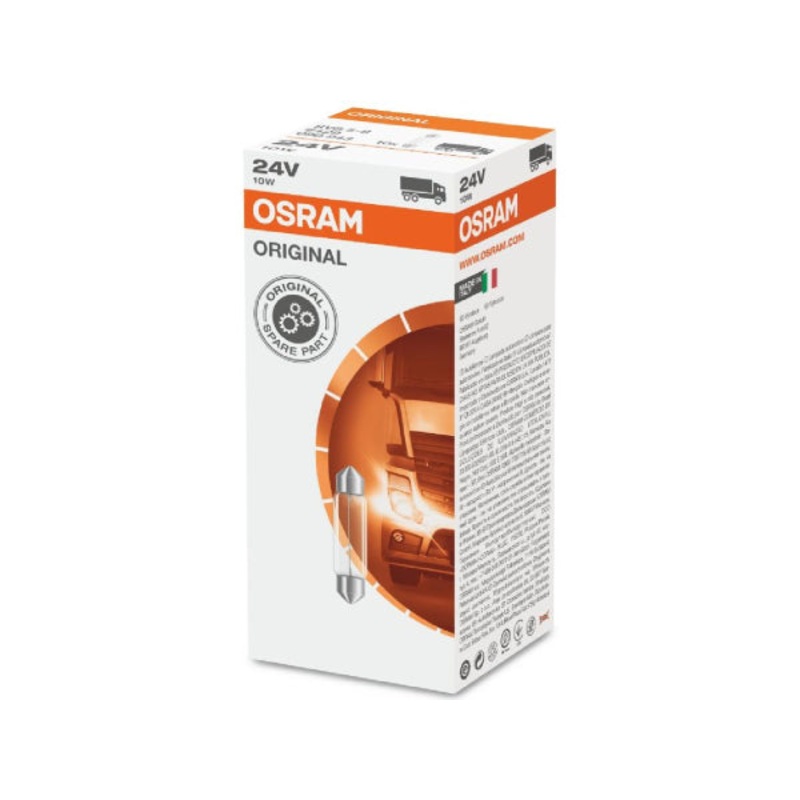 OSRAM Ersatzlampe Soffittenlampe 24V 10W SV8,5-8 41x11mm