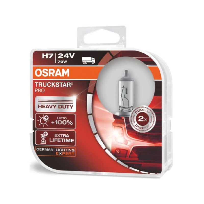 OSRAM Ersatzlampe TRUCKSTAR PRO H7 DUO BOX 24V 70W PX26d