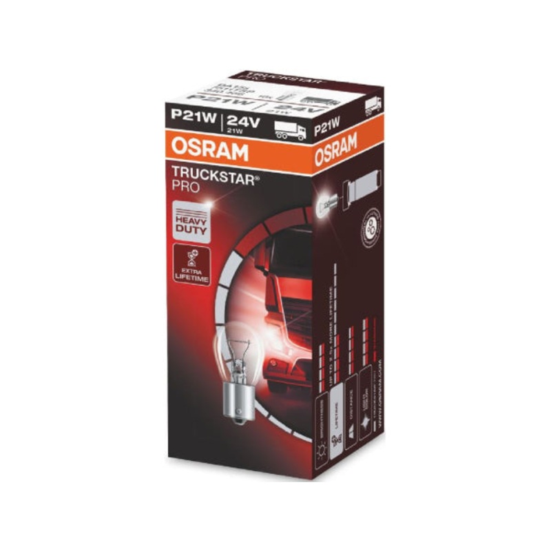 OSRAM Ersatzlampe TRUCKSTAR PRO P21W 24V 21W BA15s