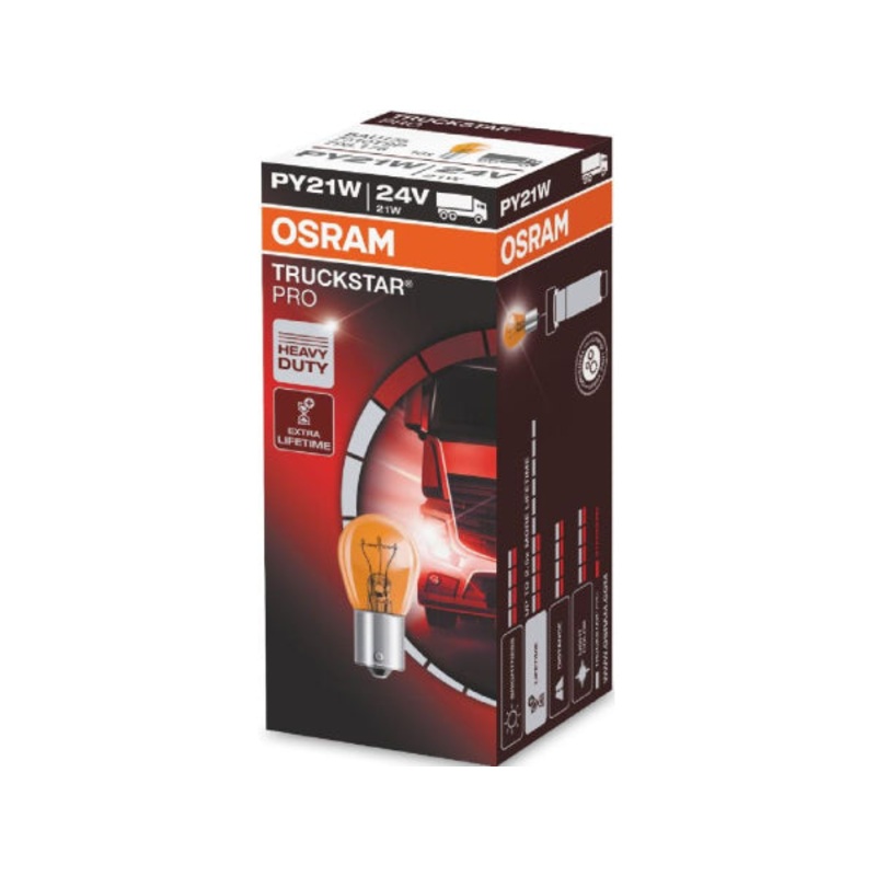 OSRAM Ersatzlampe TRUCKSTAR PRO PY21W 24V 21W BAU15s