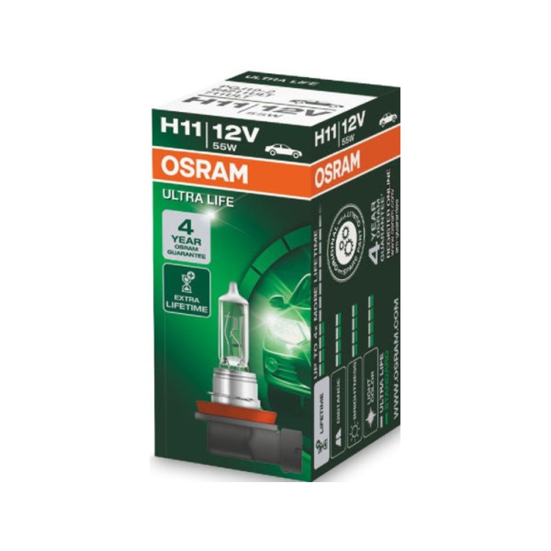 OSRAM Ersatzlampe Ultra Life Faltschachtel H11 12V 55W PGJ