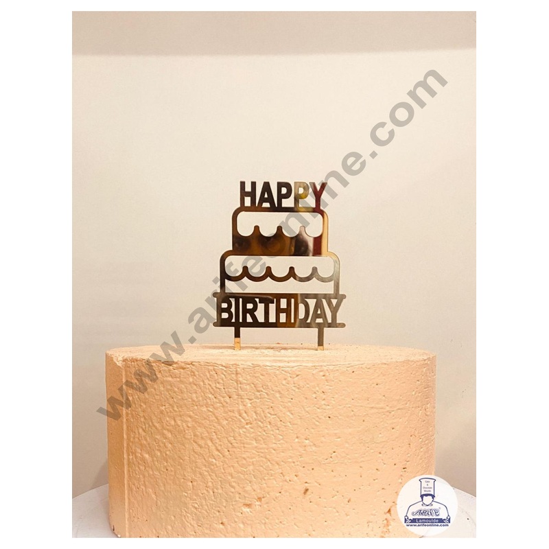 CAKE DECOR 5 inch Acrylic Happy Birthday Cake Topper Cake Decoration Dessert Decoration (SBMT-6039)
