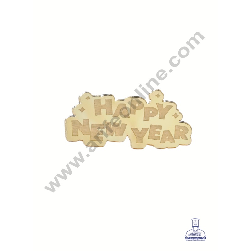 CAKE DECOR Acrylic Happy New Year Coin Topper for Cake and Cupcakes | 5 piece Pack ( SBMT-Coin-058)