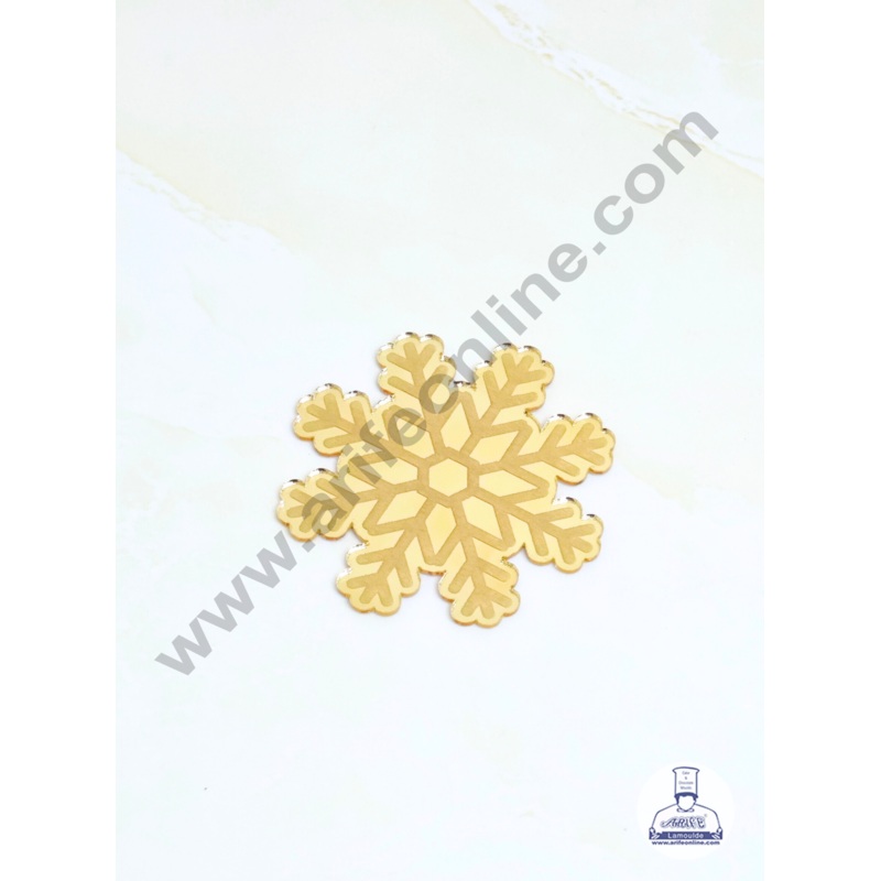 CAKE DECOR Acrylic SnowFlake Shape Coin Topper for Cake and Cupcakes | 5 piece Pack  ( SBMT-Coin-059)