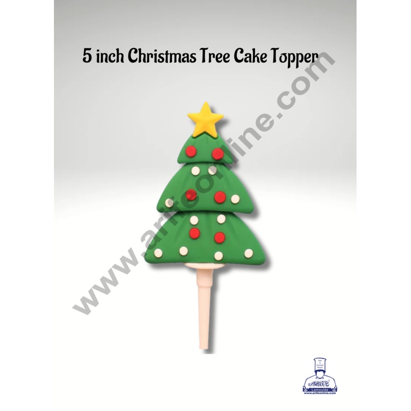 CAKE DECOR  5 inch Christmas Tree Rubber Cake Topper - 1 Piece