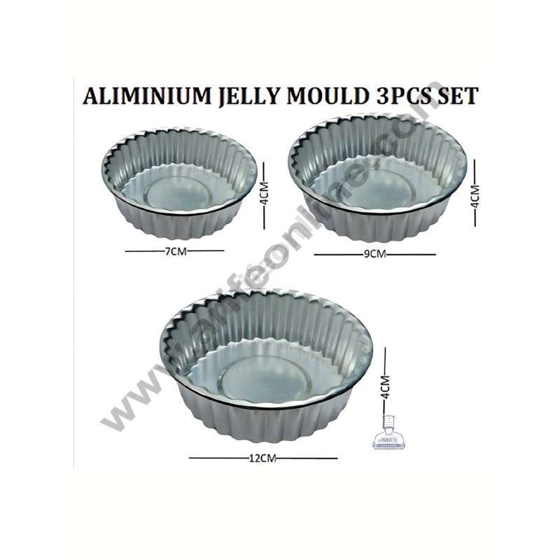 Cake Decor  Aluminuim Jelly Mould  3pcs Set