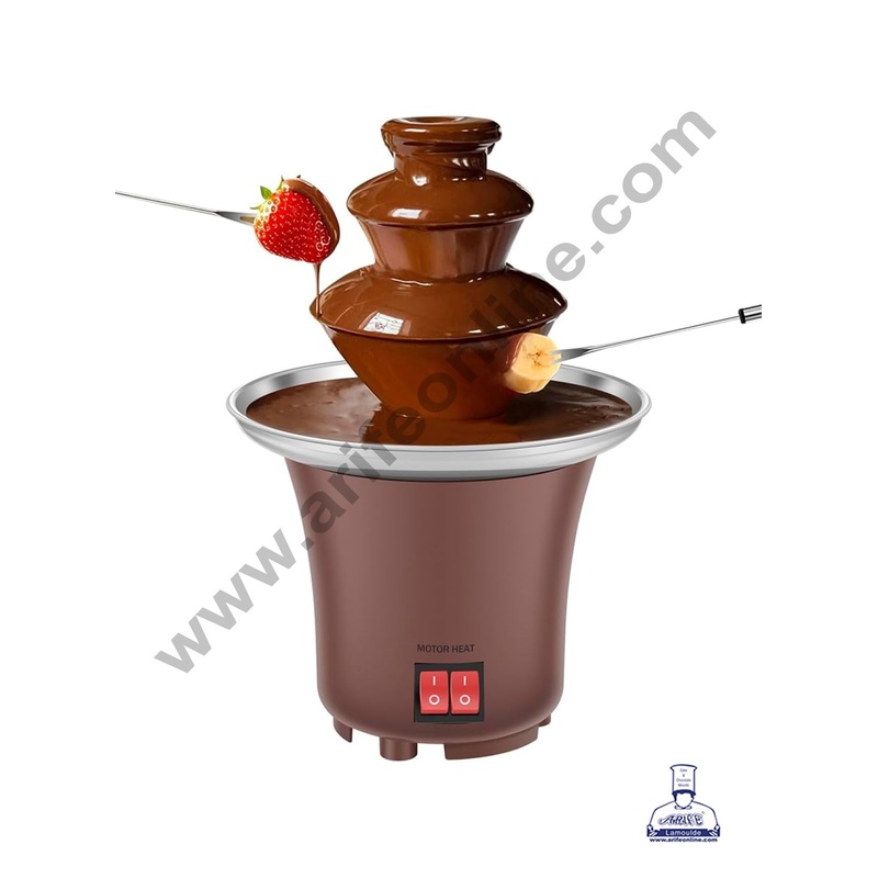 CAKE DECOR  Mini 3 Tier Chocolate Fountain - Stainless Steel Machine - Fountain for Parties