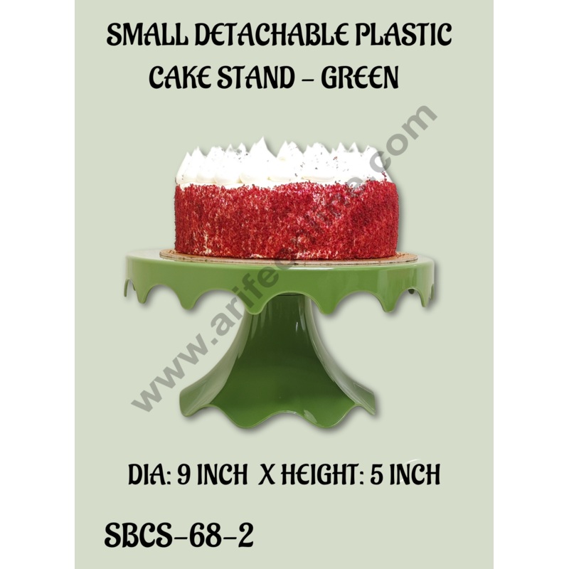 CAKE DECOR Small Detachable Plastic Cake Stand  Drop Shaped | Cupcake Stand | Display Stand - Green