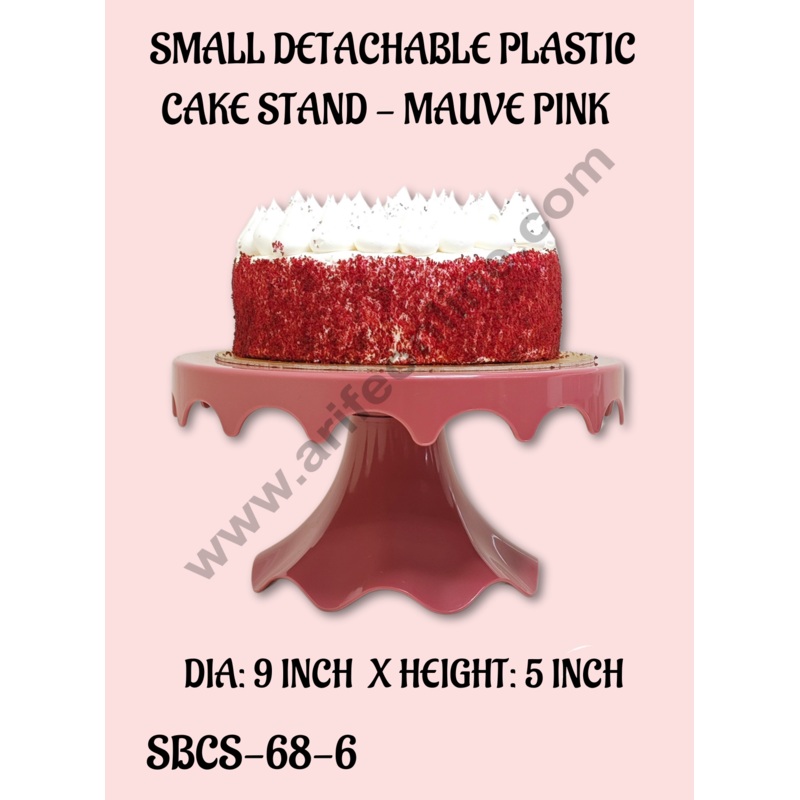 CAKE DECOR Small Detachable Plastic Cake Stand Drop Shaped| Cupcake Stand | Display Stand - Mauve Pink