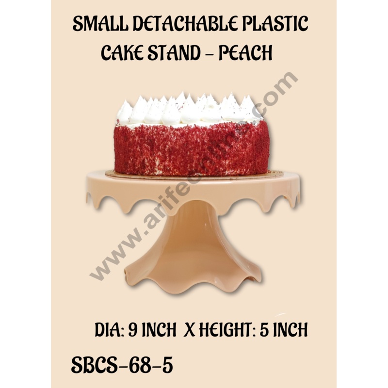 CAKE DECOR Small Detachable Plastic Cake Stand Drop Shaped| Cupcake Stand | Display Stand - Peach
