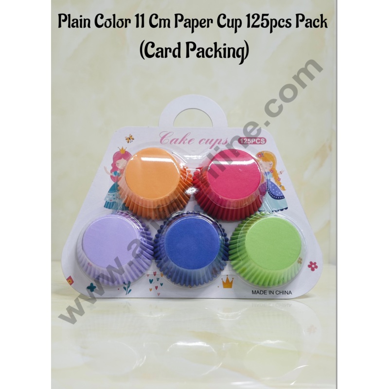 Cake Decor Solid Color Cupcake Liners | Baking Cups | Cupcake Mold Paper Muffin Random 125 Pcs - 11 cm