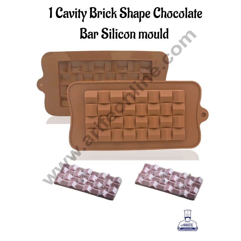 Cake Decor 1 Cavity Brick Shape Chocolate Bar Silicone Chocolate Mould