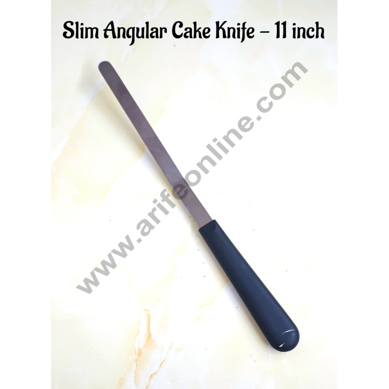 CAKE DECOR Stainless Steel Slim Angular Cake Knife - 11 inch