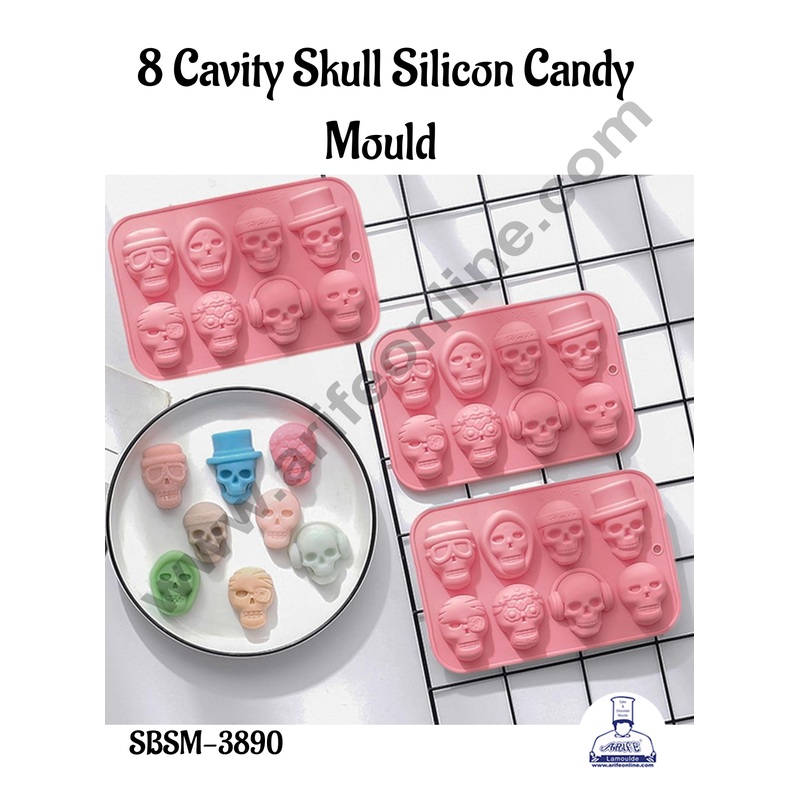 CAKE DECOR8 Cavity Skull Silicon Candy Silicon Mould