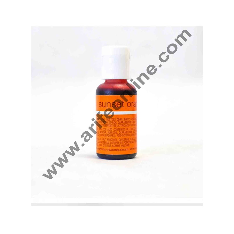 Chefmaster Liqua-Gel Sunset Orange .70 oz Food Color (20g)