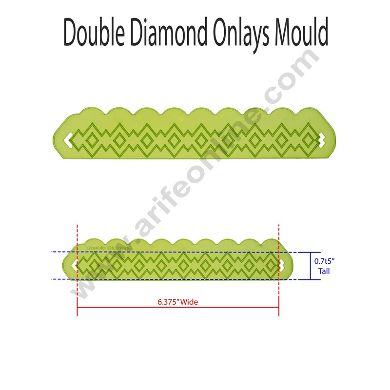 Cake Decor Silicone Double Diamond Pattern Impression Onlays Fondant Clay Marzipan Cake Decoration Mould