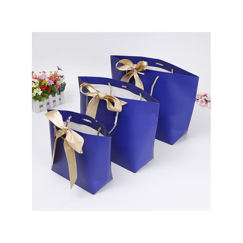 Cake Decor Small Purse Style Paper Carry Bags With Bow (Mix Color - 1 Pcs)