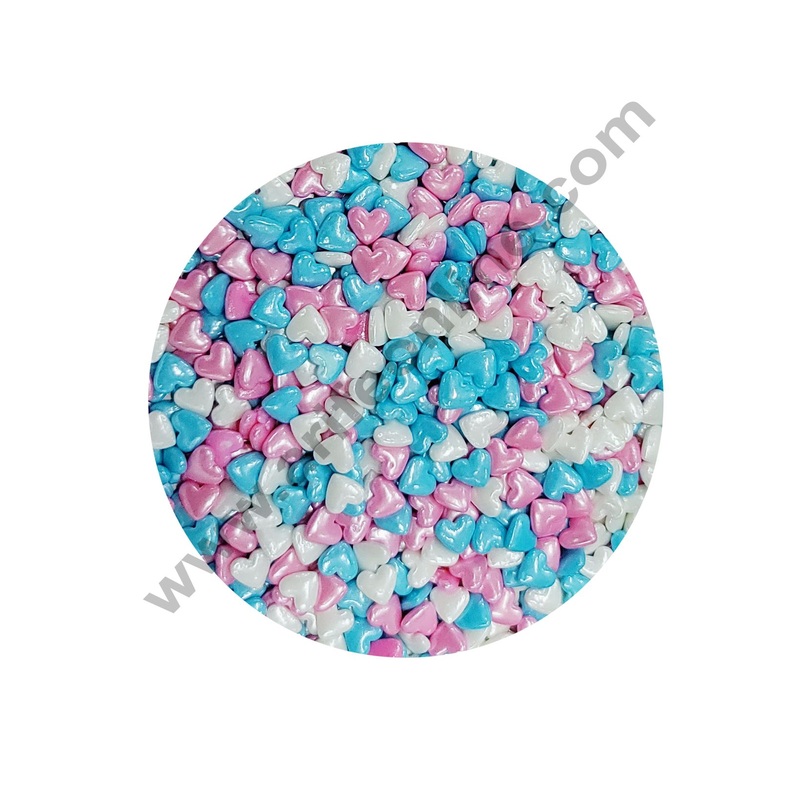 Cake Decor Sugar Candy - Multi Color Heart Pink White Blue  Candy