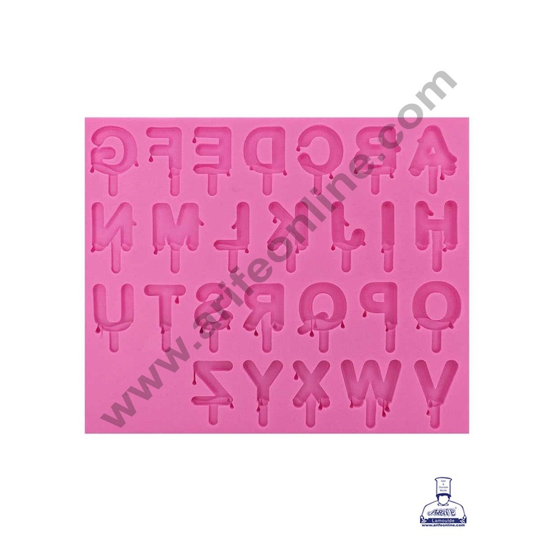 Cake Decor Silicone 26 Cavity Dripping Chocolate Alphabet Shape Fondant Marzipan Mould