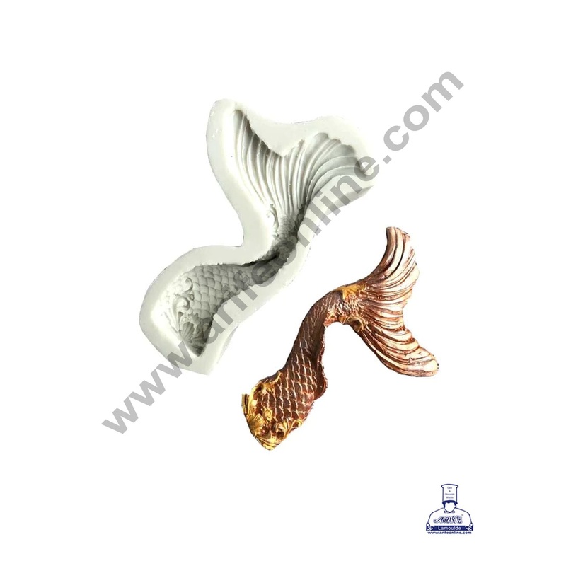 Cake Decor Silicone Curved Shape Mermaid Tail Fondant Marzipan Mould