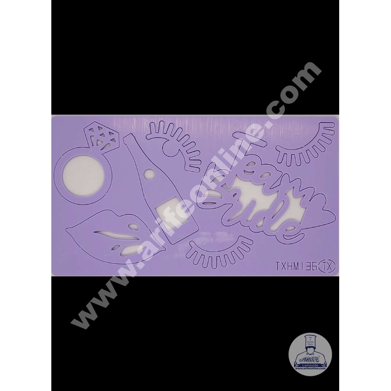 Cake Decor Team Bride Ring Bottle Shape Acrylic DIY Stamp Embossed Fondant Cake Decorating TXHMI-36