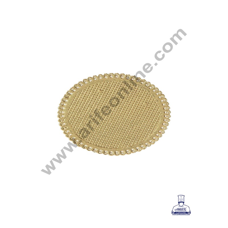 Novacart Oval Shape Pastry Base - Gold 50 Pcs Pack